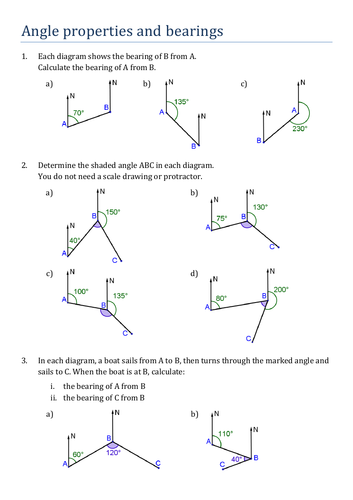 Angle properties and bearings by pas1001 - Teaching Resources - Tes