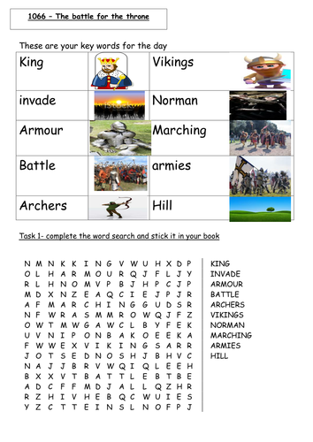 1066 Battle of Hastings EAL worksheet