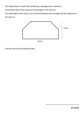 Area and Ratio exam style question