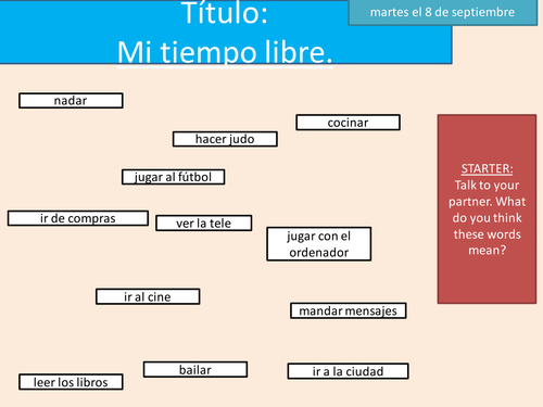 KS3 Hobbies Spanish