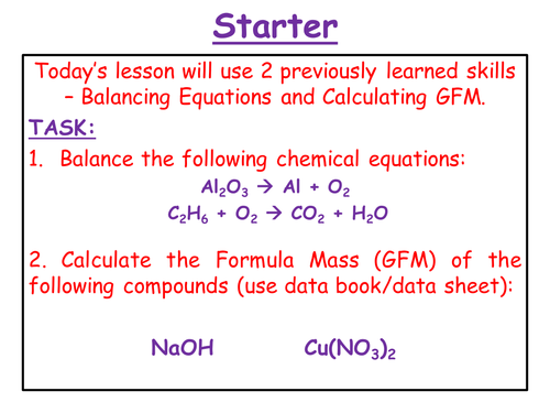 Chemistry - % Yield