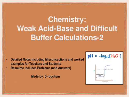 Chemistry: Easy and difficult weak acid-base calculations