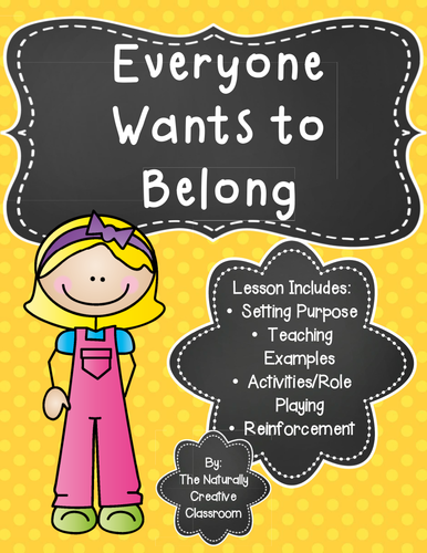 Everyone Wants to Belong- An Acceptance Activity