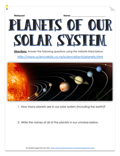 Planets of the Solar System - Webquest