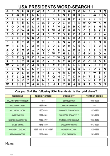 USA PRESIDENTS PUZZLES