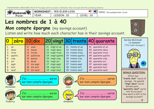 FRENCH-4th/5th GRADES- ABOUT YOU: How old are they?/Where do they live?/ Numbers 0 - 40