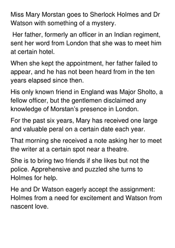 Sign of Four Chapter Two to sequence.