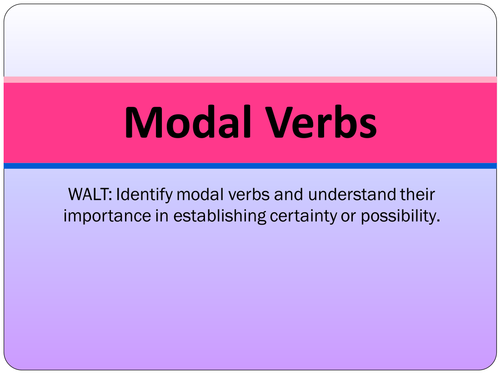 SPaG Presentation: Word Class - Modal Verbs 