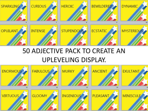 50 ADJECTIVE POSTERS display pack