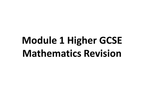 GCSE Mathematics Module 1 Statistics Revision 6x Presentations 