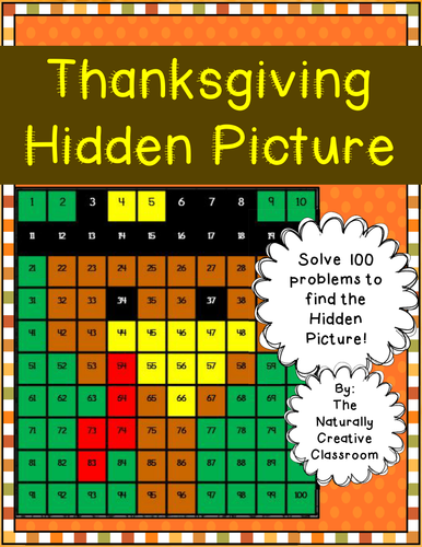Thanksgiving Hundred Chart Hidden Picture