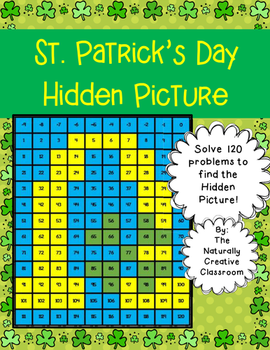 St. Patrick's Day Hundred Chart Hidden Picture