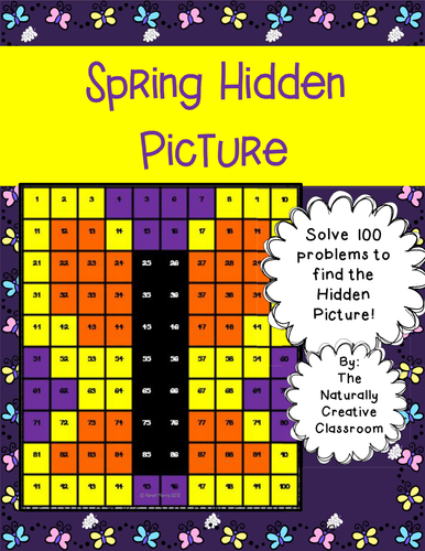 Spring Hundred Chart Hidden Picture