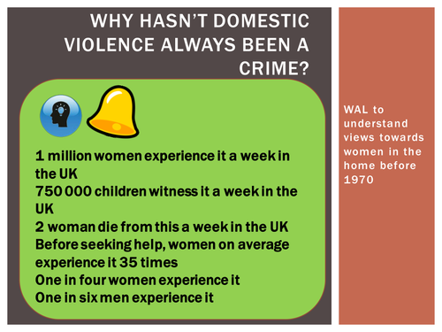 Why was Domestic Violence not a crime before 1970?