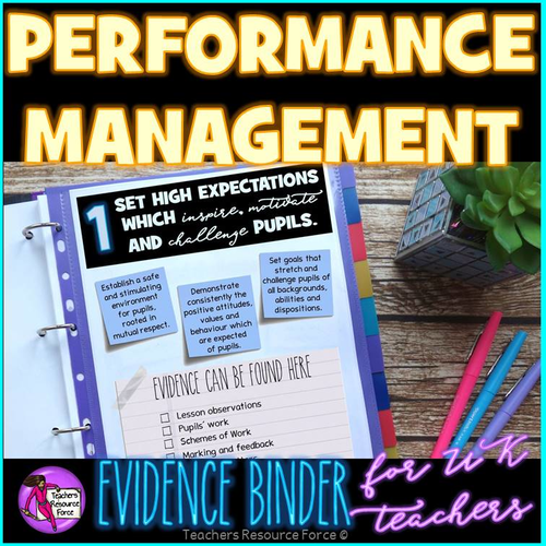 Performance Management Teachers' Standards Evidence Binder Teaching