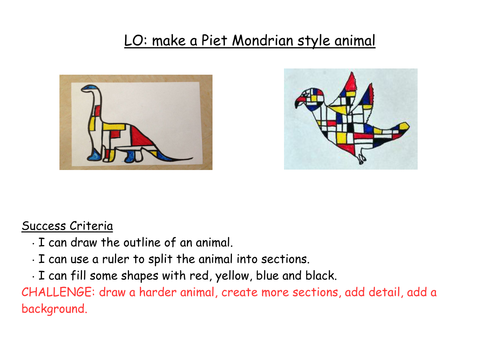Piet Mondrian Animals