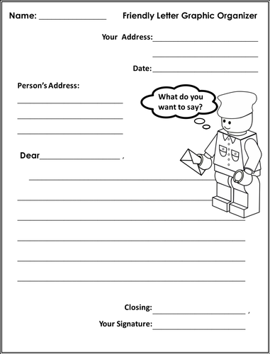 Friendly Letter Graphic Organizer & Templates ...