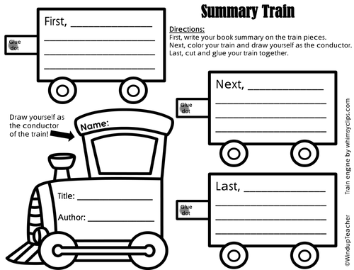 Book Summary Activity: Make a Train