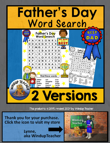 fathers day word search easy teaching resources