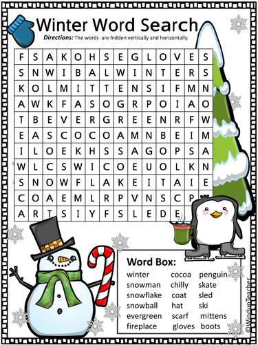 Winter Word Search - 2 different levels | Teaching Resources