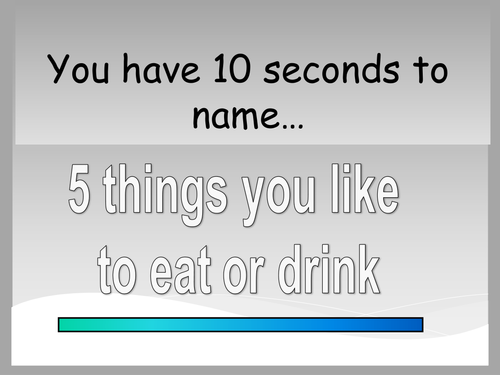 10 seconds to name - game 