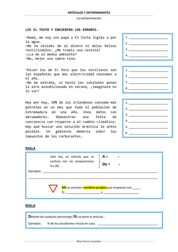 Artículos definidos, indefinidos y sustantivación Animo AQA A2