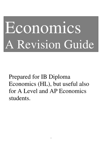 Economics (IBDP SL/HL) A Revision Booklet