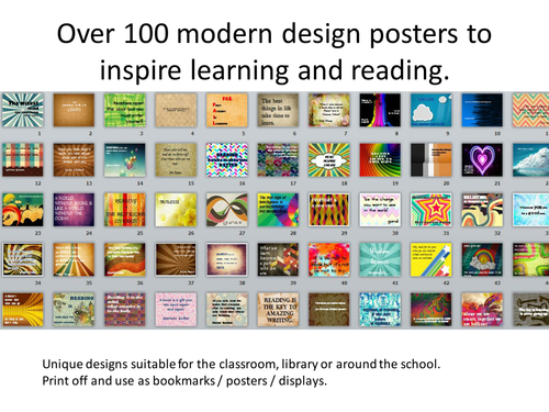 over 100 modern posters to inspire reading and learning