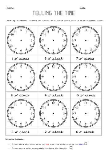 year 1 time 4 lessons including smart slides and differentiated