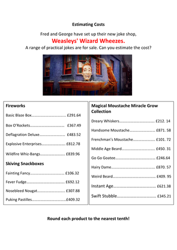 Rounding/Approximation Year 4 (Harry Potter theme)