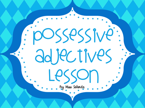 Spanish Possessive Adjectives Lesson