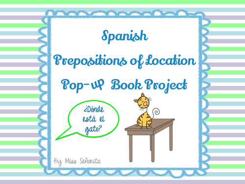 Spanish Prepositions of Location Pop-up Book Project