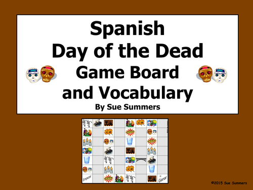 Spanish Day of the Dead Board Game and Vocabulary