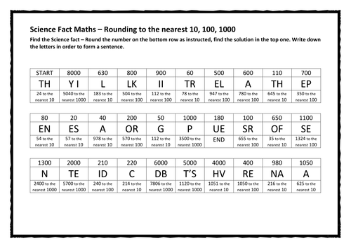 Science Fact Maths – Rounding to the nearest 10, 100, 1000