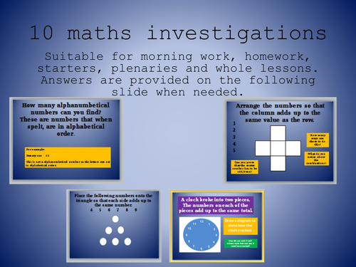 10 KS2 maths investigations