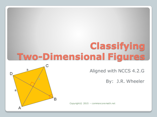 Classifying Two-Dimensional Objects - Aligned with NCCS 4.G.2;  Powerpoint Presentation and Workbook