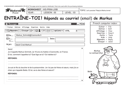FRENCH -Y5/6-ABOUT YOU: Who are you?/ Qui es-tu?- Sending an email/ Envoyer un E-mail