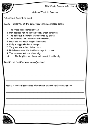 Grammar And Punctuation Worksheets Autumn Term Focus