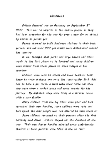 World War Two - Various Activities