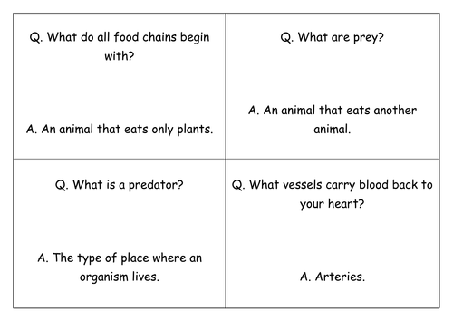 Ecology, Environment, Cells and Living things Loop Game