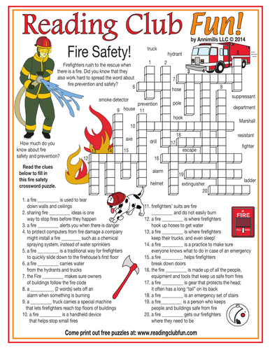 Fire Safety Crossword Puzzle