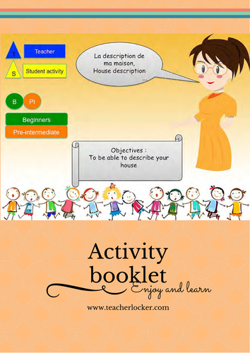 French Resource Describe your house Lesson + exercise / Decrire sa maison en francais (no prep)