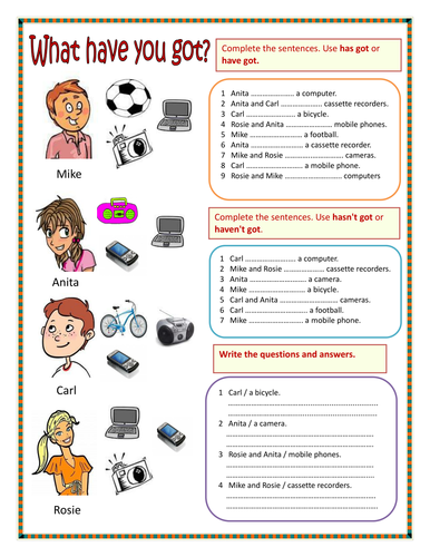 Have got, has got by englishbee - Teaching Resources - Tes