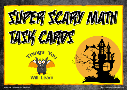 Halloween Math  Word Problem Task Cards (Super Scary)