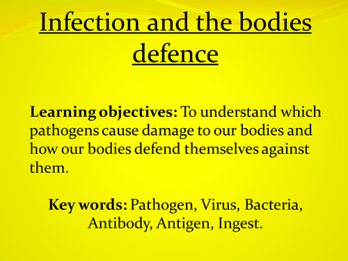 Pathogens and the bodies defence