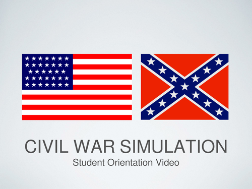 American Civil War Simulation Student Orientation  Power Point and Keynote Presentations