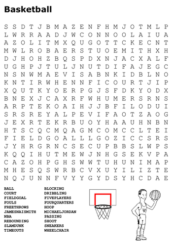 nba basketball word searches