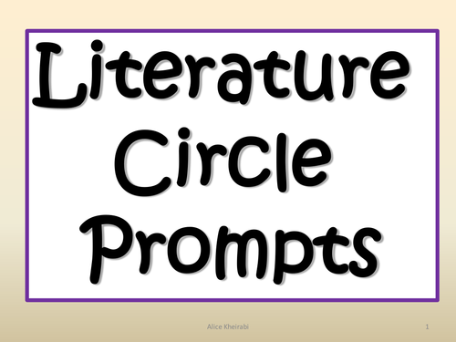 Introduction to Literature Circles - A step by step guide with pro formas provided