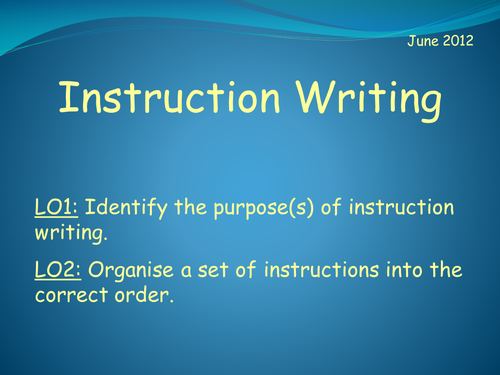 Instruction Writing