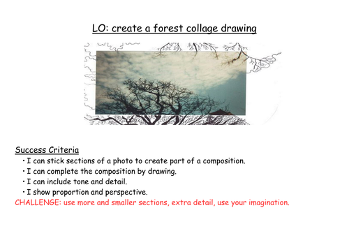 Tree Photo Collage Drawing